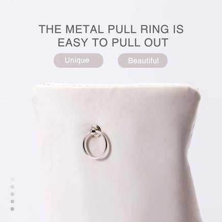 4X Velvet Bar Stools with Studs Trim Wooden Legs Tufted Dining Chairs Kitchen Furniture Kings Warehouse 