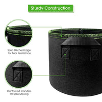 5-Pack 10 Gallons Plant Grow Bag Flower Container Pots with Handles Garden Planter Kings Warehouse 
