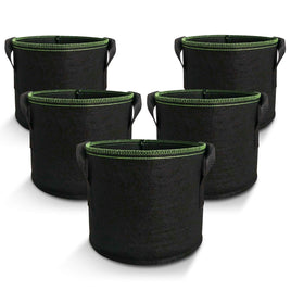 5-Pack 5 Gallons Plant Grow Bag Flower Container Pots with Handles Garden Planter Kings Warehouse