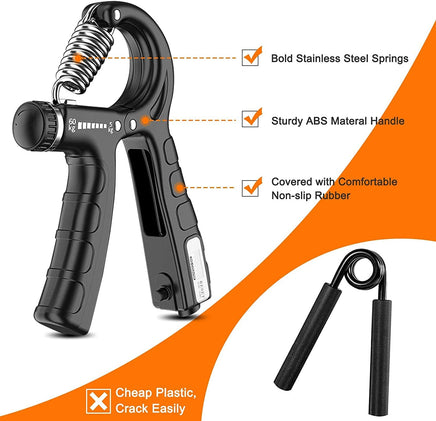 5 Pack Adjustable Resistance Hand Gripper Exerciser Workout Kit Kings Warehouse 