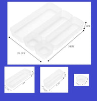 5 Pack Frosted plastic dresser and desk drawer storage rack for make-up brushes and kitchen Kings Warehouse 