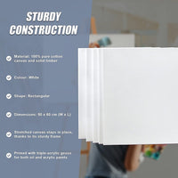 5 pack of 50x60cm Artist Blank Stretched Canvas Canvases Art Large White Range Oil Acrylic Wood Baby & Kids Kings Warehouse 