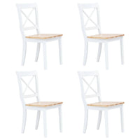 5 Piece Dining Set Solid Rubber Wood White and Brown Kings Warehouse 