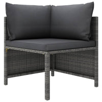 5 Piece Garden Lounge Set with Cushions Poly Rattan Grey garden supplies Kings Warehouse 