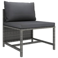 5 Piece Garden Lounge Set with Cushions Poly Rattan Grey garden supplies Kings Warehouse 