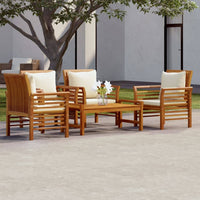 5 Piece Garden Lounge Set with Cushions Solid Wood Acacia Kings Warehouse 
