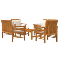 5 Piece Garden Lounge Set with Cushions Solid Wood Acacia Kings Warehouse 