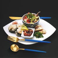 5-Piece Stainless Steel Blue Color Set, Knife Fork Spoon Flatware Set Cutlery Set Kings Warehouse 