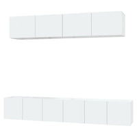 5 Piece TV Cabinet Set High Gloss White Engineered Wood living room Kings Warehouse 
