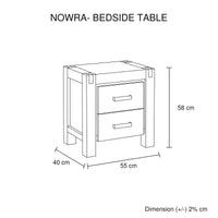 5 Pieces Bedroom Suite in Solid Wood Veneered Acacia Construction Timber Slat Single Size Oak Colour Bed, Bedside Table , Tallboy & Dresser Furniture Kings Warehouse 
