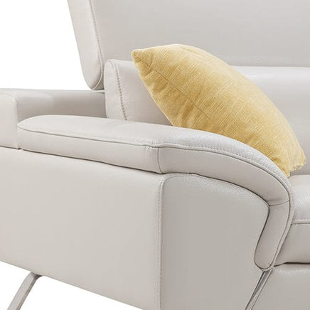 5 Seater Lounge Cream Colour Leatherette Corner Sofa Couch with Chaise Furniture Kings Warehouse 