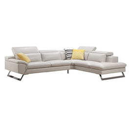 5 Seater Lounge Cream Colour Leatherette Corner Sofa Couch with Chaise Furniture Kings Warehouse 