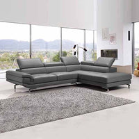 5 Seater Lounge Set Grey Colour Leatherette Corner Sofa for Living Room Couch with Chaise Furniture Kings Warehouse 