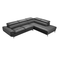 5 Seater Lounge Set Grey Colour Leatherette Corner Sofa for Living Room Couch with Chaise Furniture Kings Warehouse 