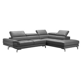 5 Seater Lounge Set Grey Colour Leatherette Corner Sofa for Living Room Couch with Chaise Furniture Kings Warehouse 