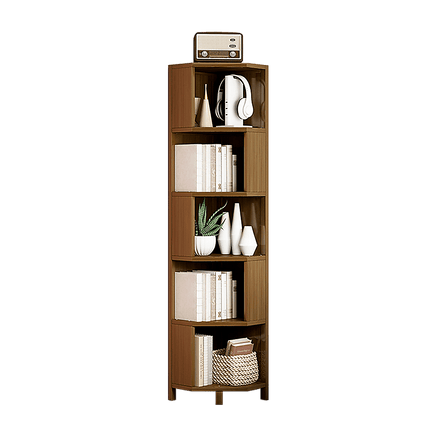 5-Shelf Corner Bookcase Industrial Bookshelf Display Storage Stand Furniture Kings Warehouse 