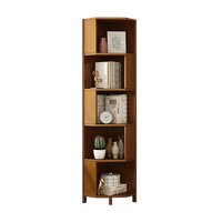 5-Shelf Corner Bookcase Industrial Bookshelf Display Storage Stand