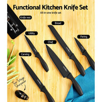 5-Star Chef 7PCS Kitchen Knife Set Stainless Steel Non-stick with Sharpener Kings Warehouse 