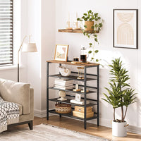 5-Tier Shoe Rack, Industrial Shoe Organizer Storage Bench Furniture Kings Warehouse 