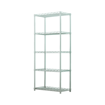 5 Tier Silver Metal Storage Rack Shelving Wire Shelf Furniture Kings Warehouse 