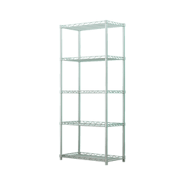 5 Tier Silver Metal Storage Rack Shelving Wire Shelf Furniture Kings Warehouse 