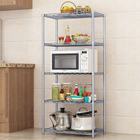 5 Tier Silver Metal Storage Rack Shelving Wire Shelf Kings Warehouse 