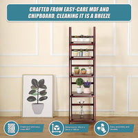 5 Tier Wooden Ladder Shelf Stand Storage Book Shelves Shelving Display Rack Furniture Kings Warehouse 