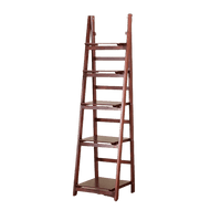 5 Tier Wooden Ladder Shelf Stand Storage Book Shelves Shelving Display Rack Furniture Kings Warehouse 
