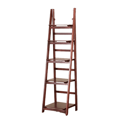 5 Tier Wooden Ladder Shelf Stand Storage Book Shelves Shelving Display Rack Furniture Kings Warehouse 