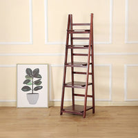 5 Tier Wooden Ladder Shelf Stand Storage Book Shelves Shelving Display Rack Furniture Kings Warehouse 
