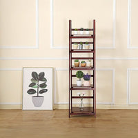 5 Tier Wooden Ladder Shelf Stand Storage Book Shelves Shelving Display Rack Furniture Kings Warehouse 