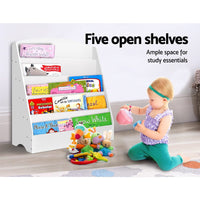 5 Tiers Kids Bookshelf Magazine Shelf Organiser Bookcase Display Rack White Baby & Kids Kings Warehouse 