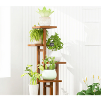 5 Tiers Vertical Bamboo Plant Stand Staged Flower Shelf Rack Outdoor Garden Furniture Kings Warehouse 