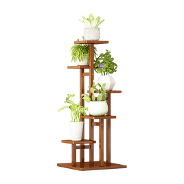 5 Tiers Vertical Bamboo Plant Stand Staged Flower Shelf Rack Outdoor Garden Furniture Kings Warehouse 