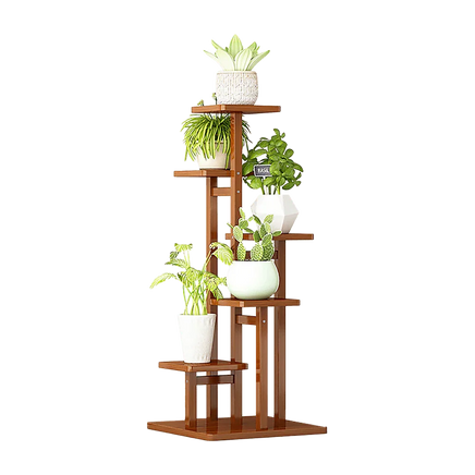 5 Tiers Vertical Bamboo Plant Stand Staged Flower Shelf Rack Outdoor Garden Furniture Kings Warehouse 