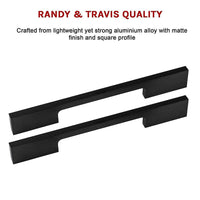 5 x 128mm Kitchen Handle Cabinet Cupboard Door Drawer Handles square Black furniture pulls Furniture Kings Warehouse 