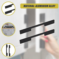 5 x 160mm Kitchen Handle Cabinet Cupboard Door Drawer Handles square Black furniture pulls Furniture Kings Warehouse 