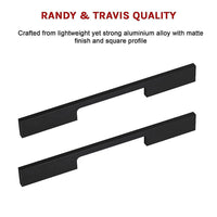 5 x 160mm Kitchen Handle Cabinet Cupboard Door Drawer Handles square Black furniture pulls Furniture Kings Warehouse 