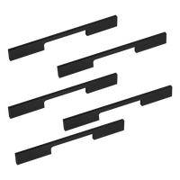 5 x 160mm Kitchen Handle Cabinet Cupboard Door Drawer Handles square Black furniture pulls Furniture Kings Warehouse 