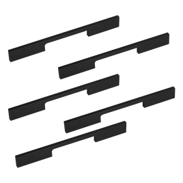5 x 160mm Kitchen Handle Cabinet Cupboard Door Drawer Handles square Black furniture pulls Furniture Kings Warehouse