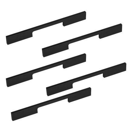 5 x 160mm Kitchen Handle Cabinet Cupboard Door Drawer Handles square Black furniture pulls Furniture Kings Warehouse 