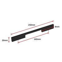 5 x 160mm Kitchen Handle Cabinet Cupboard Door Drawer Handles square Black furniture pulls Furniture Kings Warehouse 