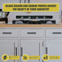 5 x 160mm Kitchen Handle Cabinet Cupboard Door Drawer Handles square Black furniture pulls Furniture Kings Warehouse 