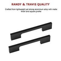 5 x 96mm Kitchen Handle Cabinet Cupboard Door Drawer Handles square Black furniture pulls Furniture Kings Warehouse 