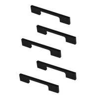 5 x 96mm Kitchen Handle Cabinet Cupboard Door Drawer Handles square Black furniture pulls