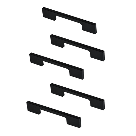 5 x 96mm Kitchen Handle Cabinet Cupboard Door Drawer Handles square Black furniture pulls Furniture Kings Warehouse 