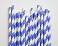 50 Pack Blue White Drinking Straws Biodegradable Eco Paper Birthday Party Event Bistro Bar Cafe Take Away Kings Warehouse 