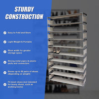 50 Pairs 10 Tiers Shoe Rack Furniture Kings Warehouse 