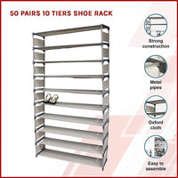 50 Pairs 10 Tiers Shoe Rack Furniture Kings Warehouse 