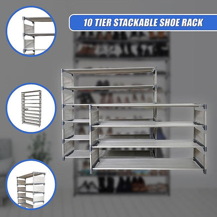 50 Pairs 10 Tiers Shoe Rack Furniture Kings Warehouse 